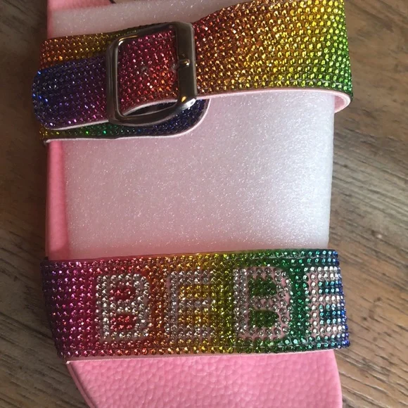 Bebe girls size 2/3 multicolor rhinestone sandals - Picture 3 of 4